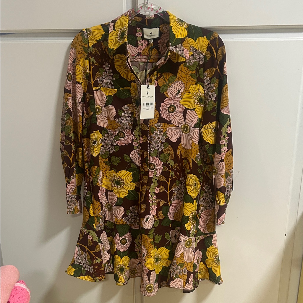 Tuckernuck Floral Dress - Brown, Yellow, Pink